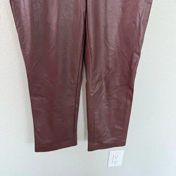 NWT Commando Faux Leather 7/8 Trouser Pants Oxblood Burgundy New Women’s Small